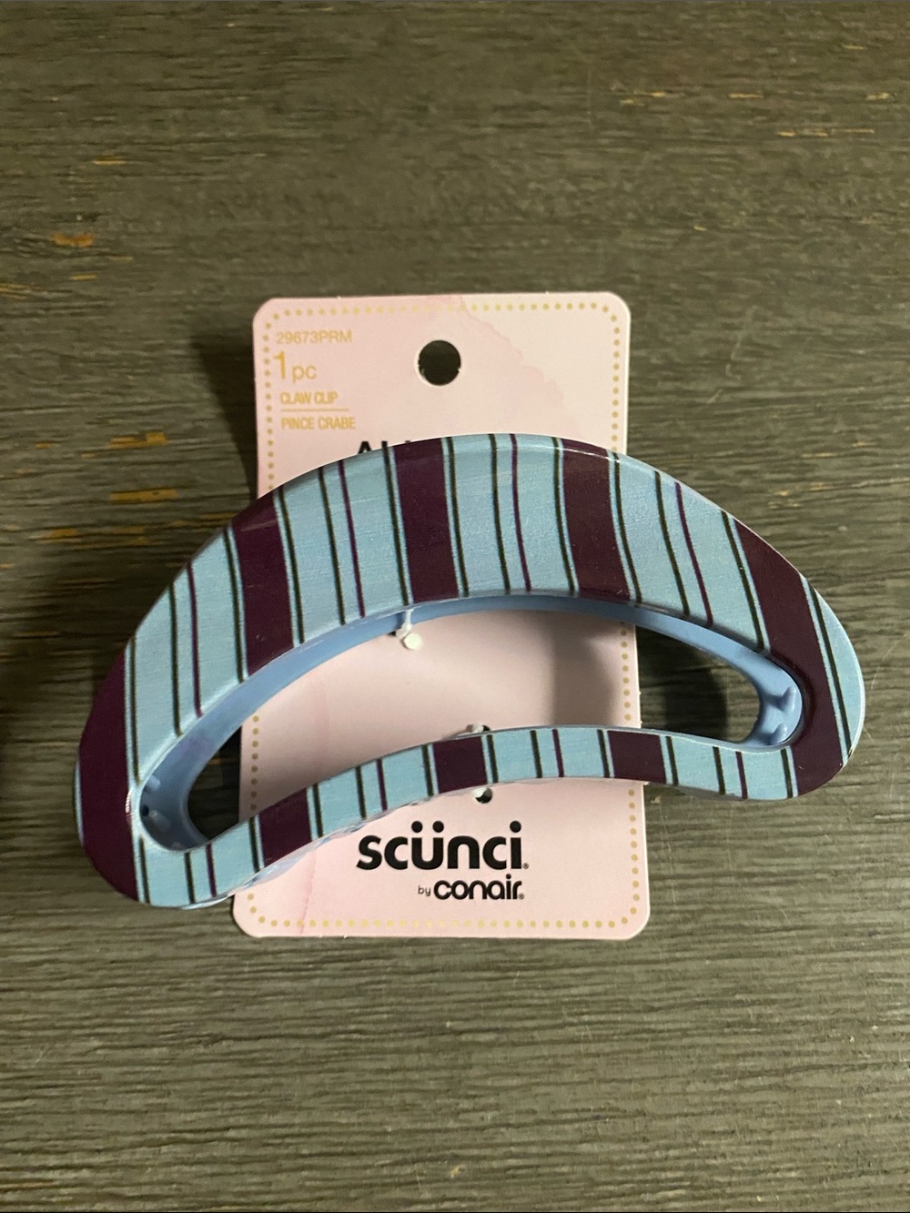 Blue & Purple Striped Hair Claw